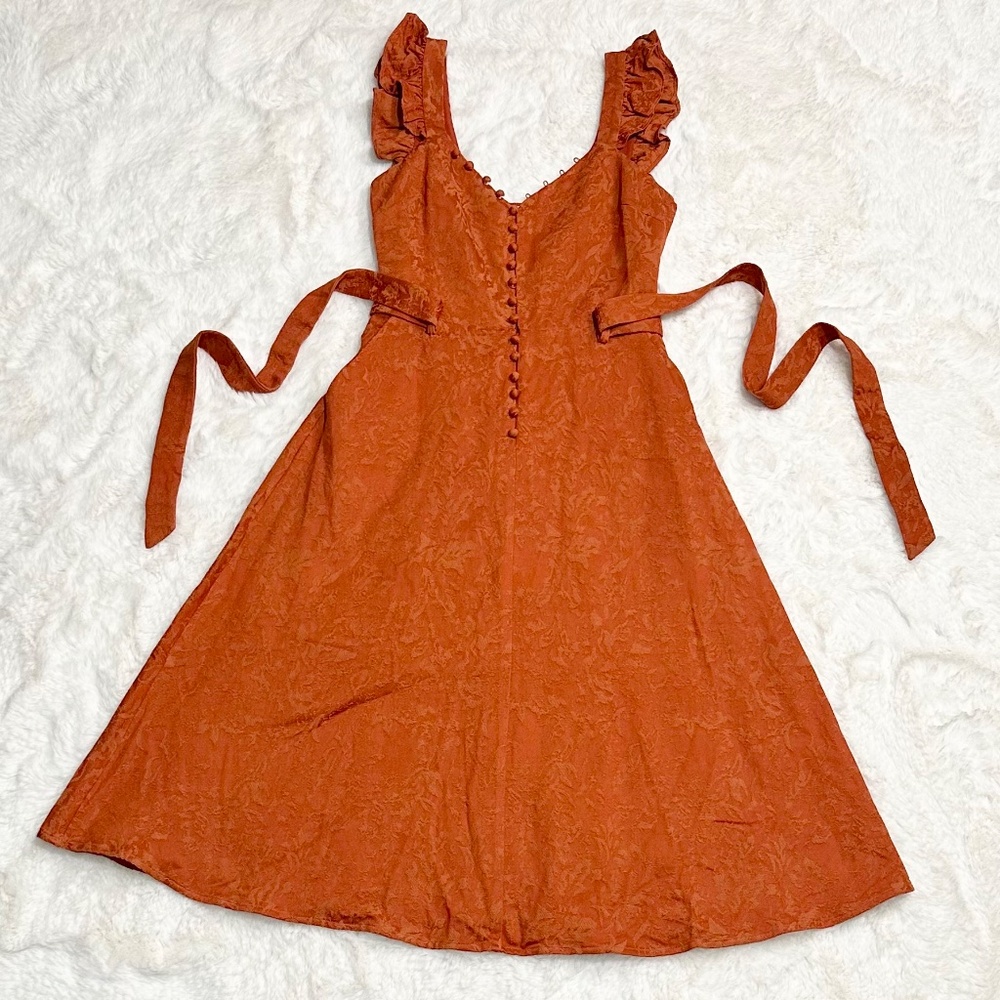 Endless Rose Burnt Orange Embroidered Dress